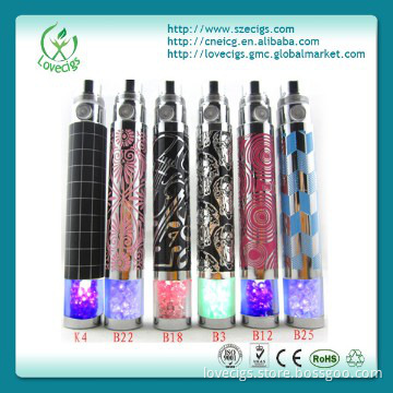 2014 colorful shinny color  eGo led diamond battery